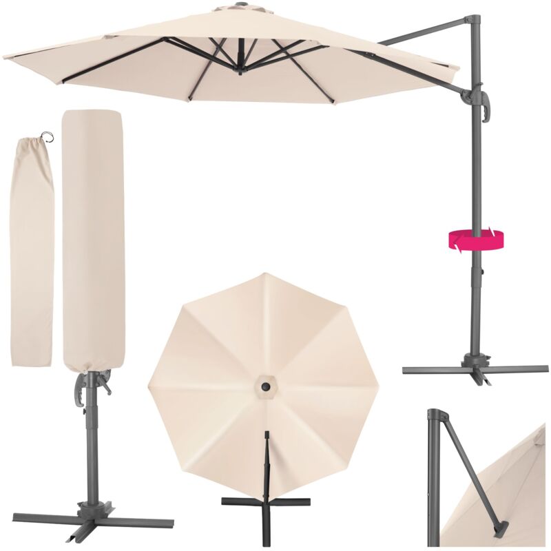Parasol Daria with protective cover - garden parasol, overhanging parasol, banana parasol - beige