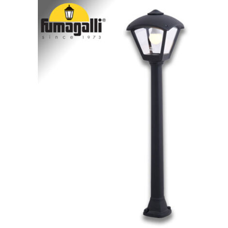 Dario lampione 1xe27 8,5w con pulsante cct (3 colori) ip55 l.24xw.24xh.97,5cm resina nera