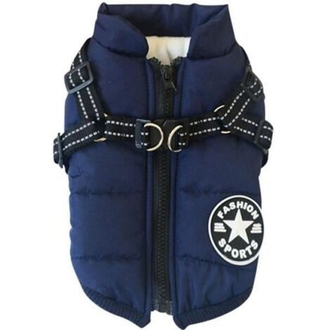 dark blue-S- -Hiver chien veste manteau épaississement chaud chiot chien vêtements avec capuche pour Chihuahua caniche Bichon