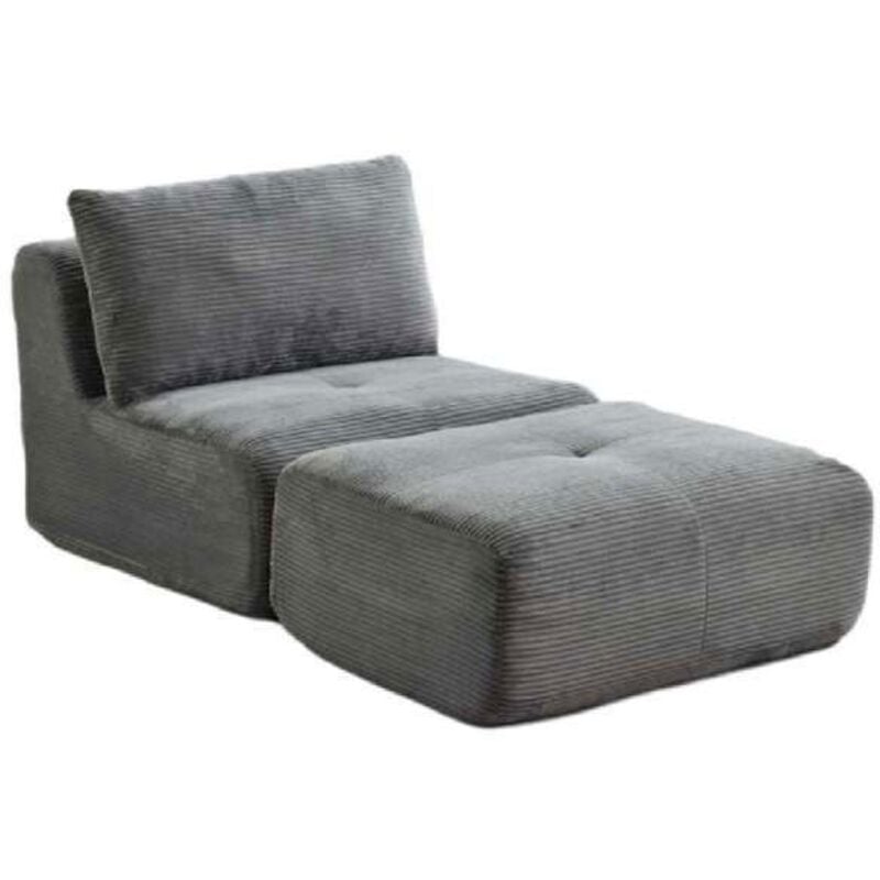 Dark Gray Velvet Corner Convertible Armchair – Compact Design Nordic Sofa Bed
