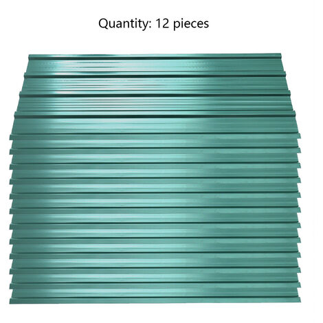 Dark Green Set of 12 Steel Corrugated Panels