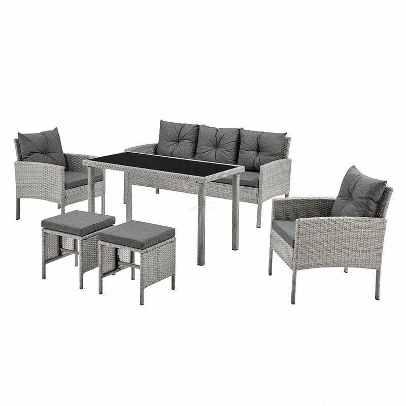 Dark Grey 6PCS sofa set Grey Cuhsion