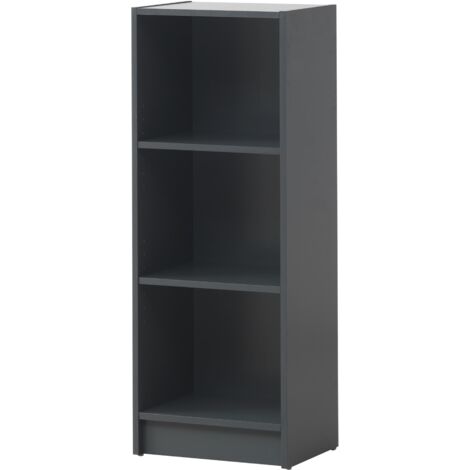 Dark Grey Medium Narrow Bookcase With Adjustable Shelves In Multiple Colours
