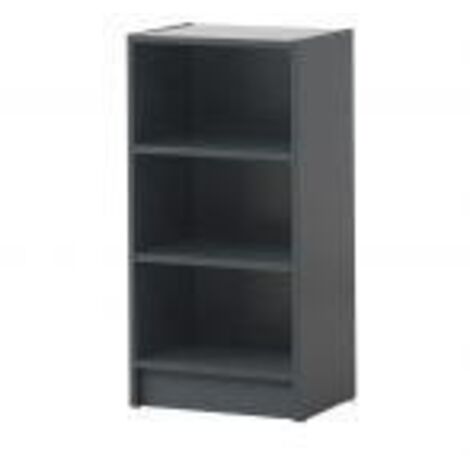 Dark Grey Small Narrow Bookcase Compact Slim Storage Unit Adjustable Shelves