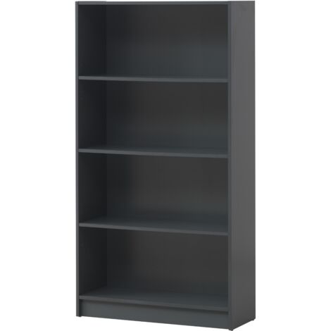 Dark Grey Tall Bookcase With Adjustable Shelves Modern Storage Unit In 6 Colours