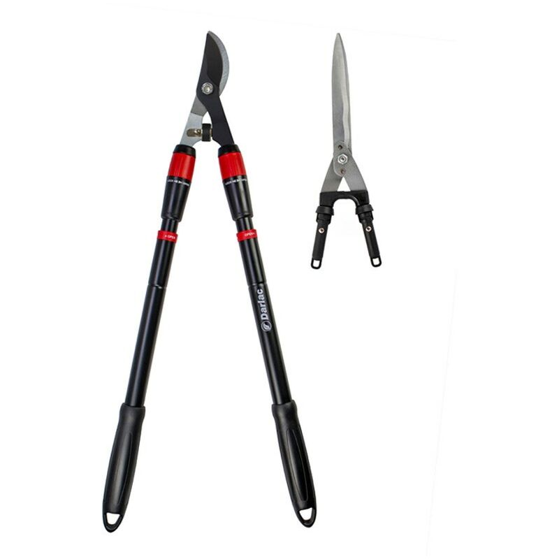 Telescopic Twin Top Hedge Shears & Bypass Loppers Garden Tree Pruner 2in1 - Darlac