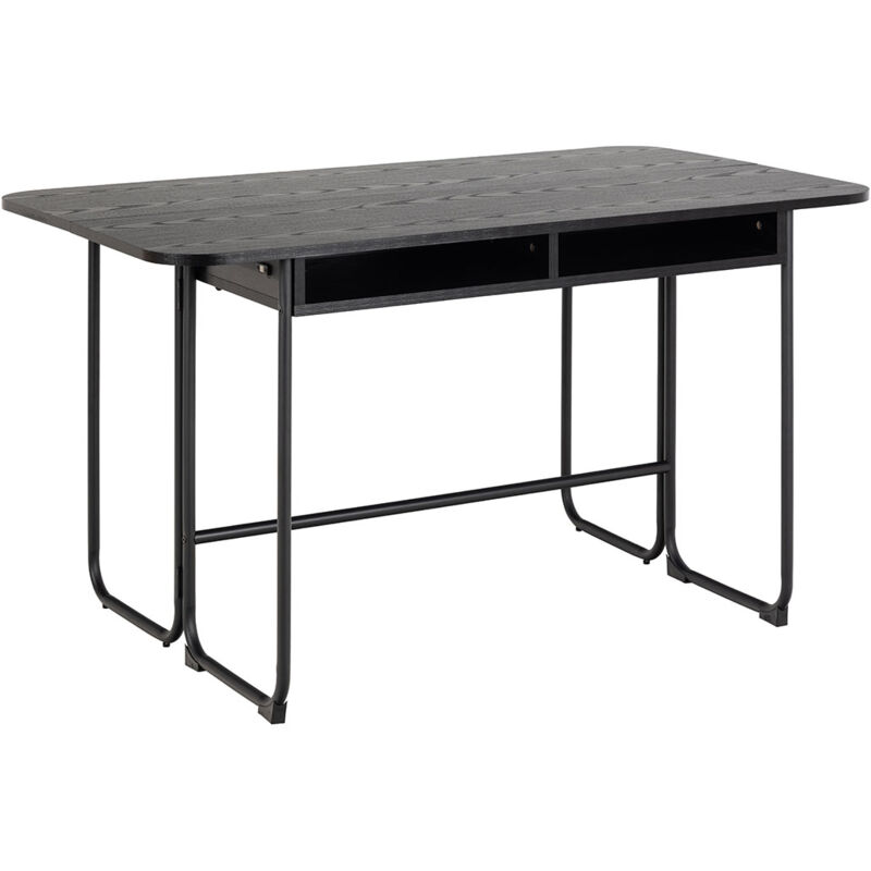Furniture To Go - Darlington table de salle à manger 140x40, 80cm extensible noir.