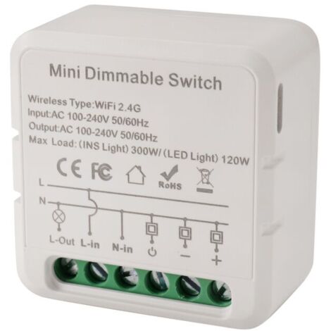 Das Tuya WiFi Smart Dimmer Switch Module unterstützt dimmbare LED-Leuchten mit 2-Wege-Steuerung und ist mit Heimbeleuchtung kompatibel.