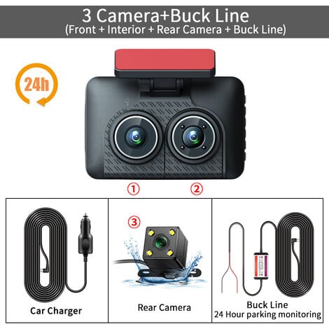 Dash Cam Avant Et Arrière Voiture Dvr Dashcam Boîte Noire De Véhicule  Caméra De Voiture Enregistreur Vidéo De Voiture Double Caméra De Bord