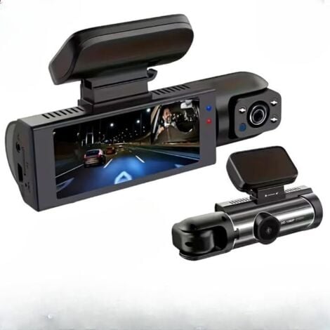 Enregistreur Automobile Dashcam 3 Canaux 1080P - Avant/Arrière/Intérieur 170° | Carte SD 32GB, Détection Mouvement Enregistreur GPS Automobile