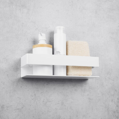 DASKE Scaffali da bagno, in alluminio, bianco, SKANDI (32.6 cm)