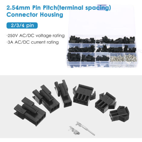d'assortiment de housings de connecteurs Dupont JST SM Pitch 2.54mm pour jumpers robots Arduino DIY, 480 pièces