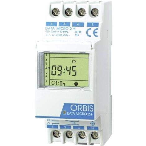 DATA MICRO 2 + 230 V.INTERRUPTOR HORARIO DIGITAL.2 CIRC.CONMUT.DIA/SEMANA 32 MEMO.PULSO 1-59 S