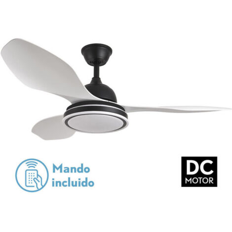 Datoo DC Deckenventilator, Schwarz, 48 W, 3 weiße Flügel