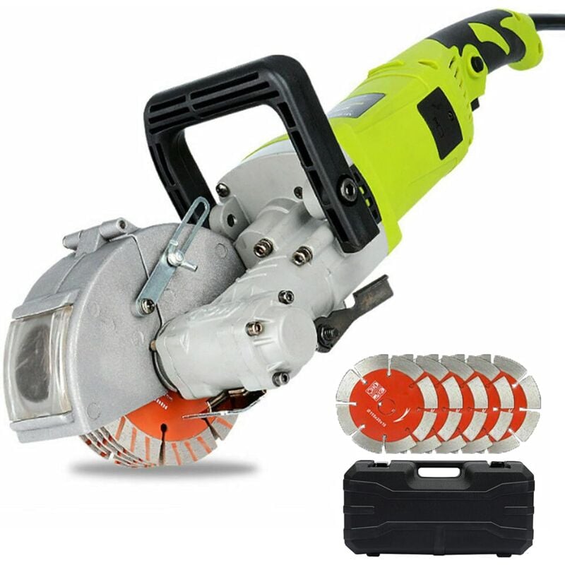 Senderpick - Fraiseuse plate 4000 w - Fraise murale avec 5 disques à tronçonner de 125 mm - Profondeur de rainure : 33 mm - Largeur de rainure pour