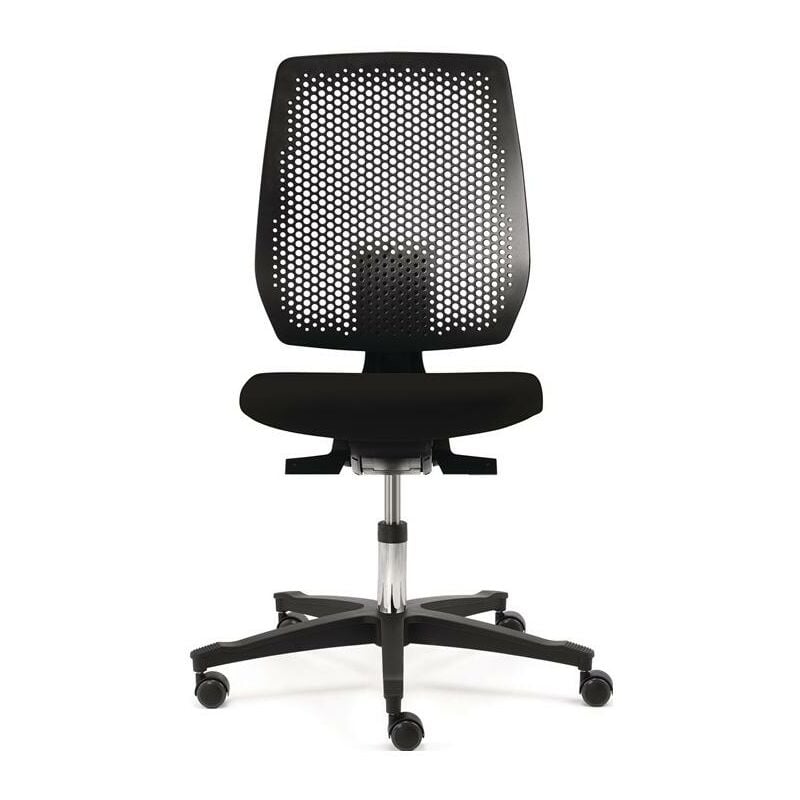 Chaise d'atelier pivotante Tec spot roulettes coussin en tissu noir hauteur de l'assise 410-570 mm