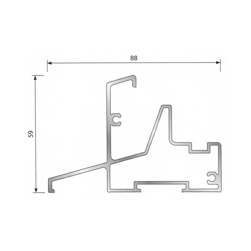 Image of Duval Bilcocq - Davanzale in legno con incastro su anta bilcocq - 58 x 88 mm - PB58JO2