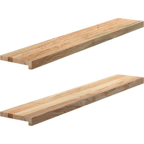 Davanzali 2 pz Non Trattati 120x20x2cm Legno Massello di Rovere vidaXL