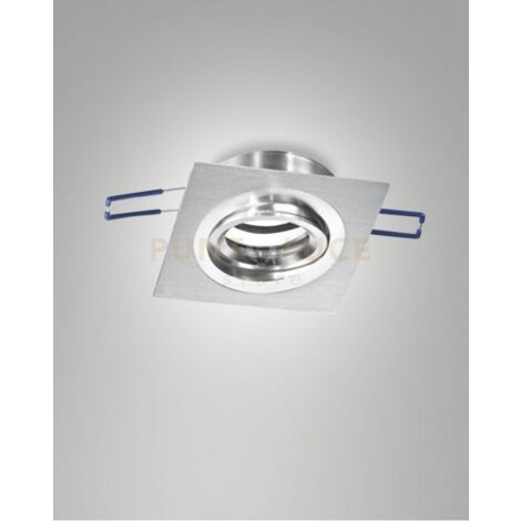 DAVIS FARETTO INCASSO QUADRATO 9,2x9,2x2,5 ORIENTABILE ALLUMINIO ATTACCO GU10