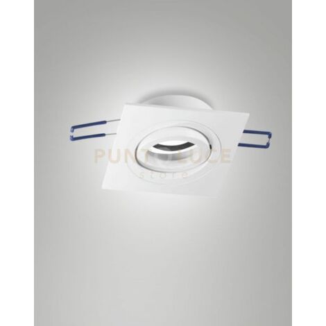 DAVIS FARETTO INCASSO QUADRATO 9,2x9,2x2,5 ORIENTABILE BOIANCO ATTACCO GU10