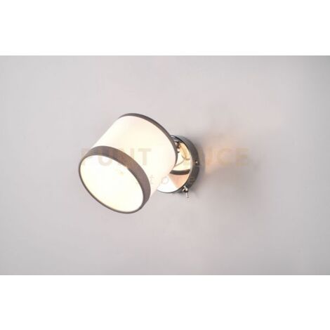 DAVOS SPOT SINGOLO ORIENTABILE METALLO CROMATO PARALUME BIANCO E GRIGIO H. 21CM ATTACCO E14
