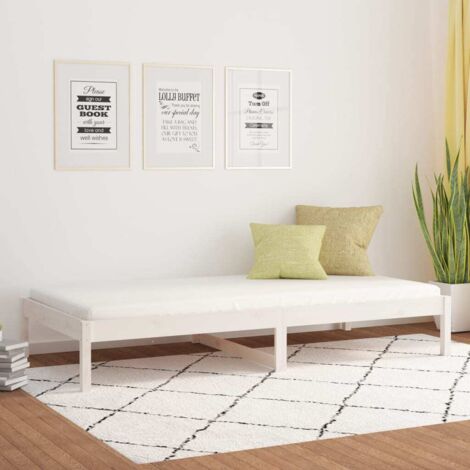 Day Bed  White  Solid pine wood  Small vidaXL