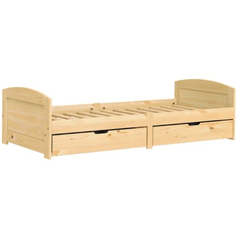 Day Bed with 2 Drawers IRUN 90x200 cm Solid Wood Pine vidaXL