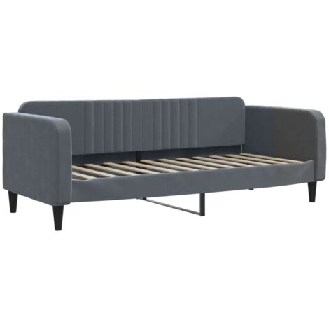 Day Bed without Mattress Dark Grey 90x190 cm Single Velvet vidaXL