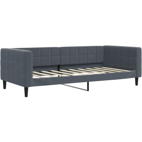 Day Bed without Mattress Dark Grey 90x190 cm Single Velvet vidaXL