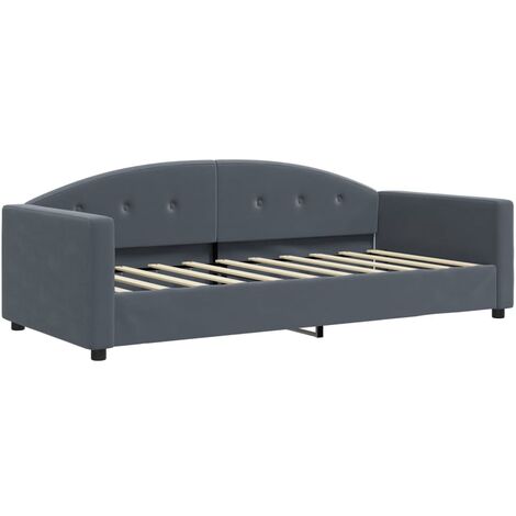 Day Bed without Mattress Dark Grey 90x190 cm Single Velvet vidaXL