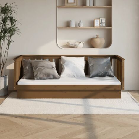 Day Bed without Mattress Honey Brown 100x200 cm Solid Wood Pine vidaXL
