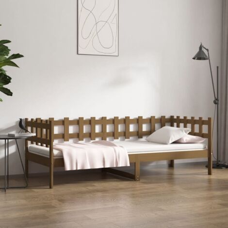 Day Bed without Mattress Honey Brown 90x200 cm Solid Wood Pine vidaXL