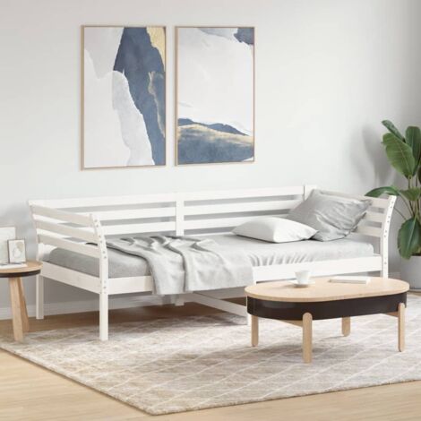 Day Bed without Mattress White 100x200 cm Solid Wood Pine vidaXL