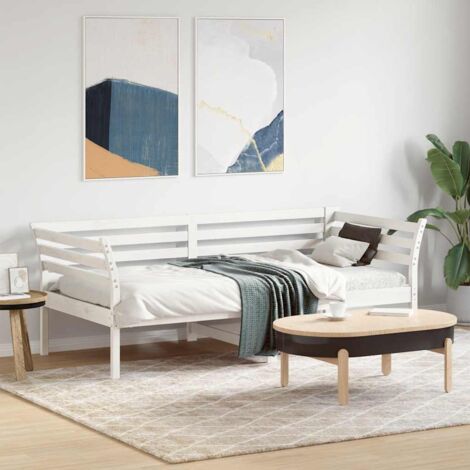 Day Bed without Mattress White 75x190 cm Small Single Solid Wood Pine vidaXL