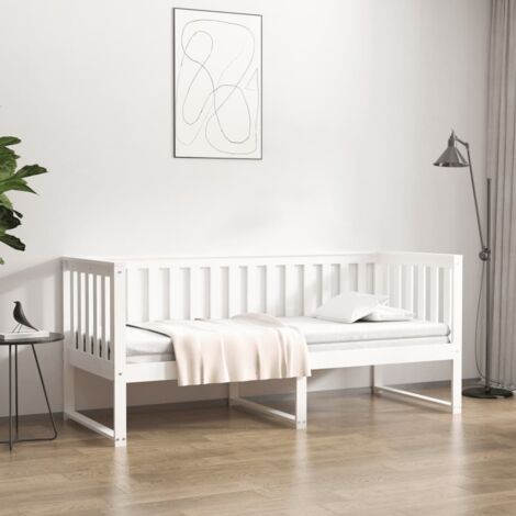 Day Bed without Mattress White 75x190 cm Small Single Solid Wood Pine vidaXL