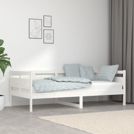 Day Bed without Mattress White Solid Wood Pine 90x190 cm Single vidaXL