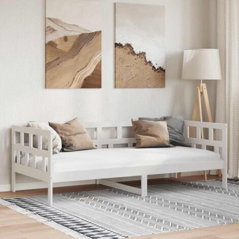 Day Bed without Mattress White Solid Wood Pine 90x190 cm Single vidaXL