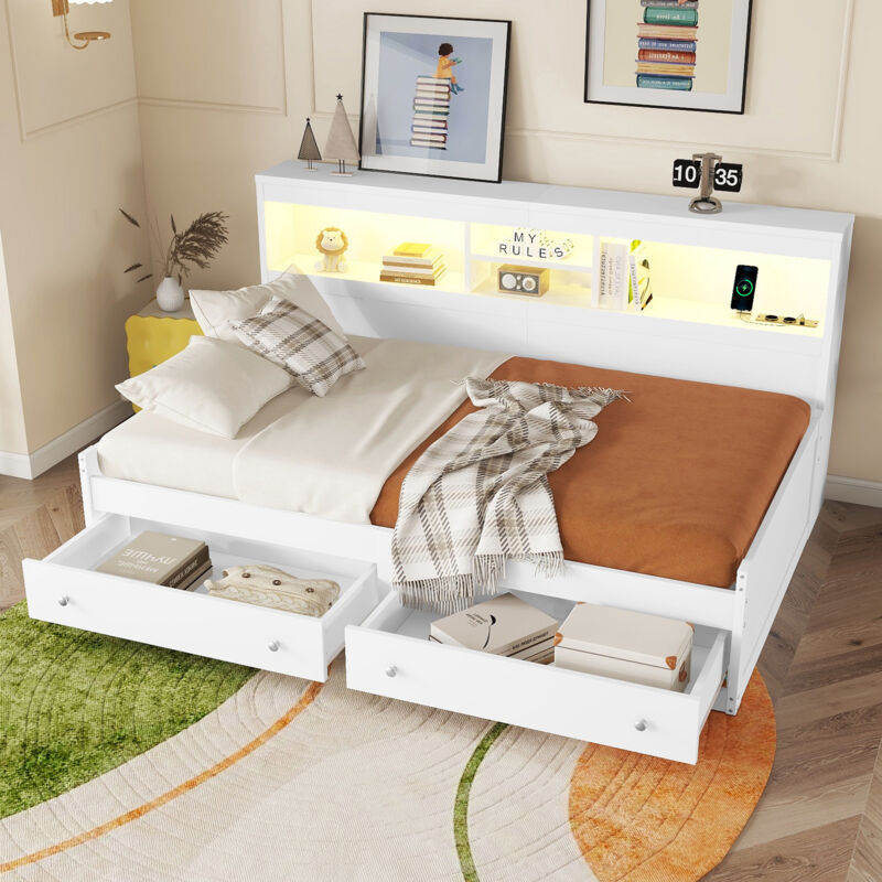 Mivray Daybed 90x200 Cm Mit Ambientbeleuchtung Und Integriertem Usb