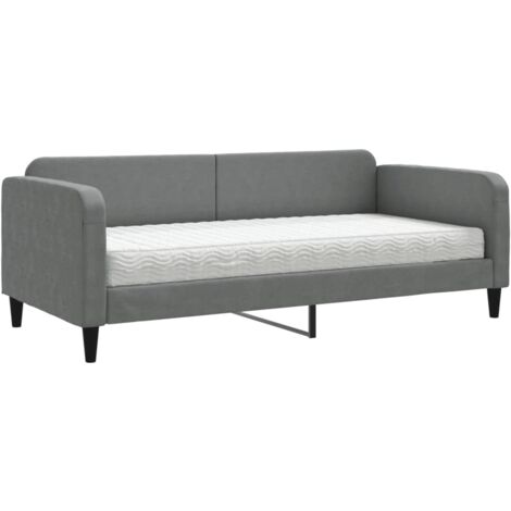 Daybed with Mattress Dark Grey 90x190 cm Fabric vidaXL