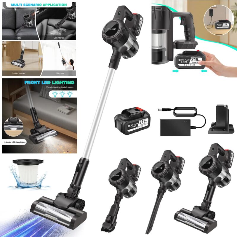 30000pa Aspirateur sans fil 6IN1 avec fonction de balayage Aspirateur à main - Dayplus