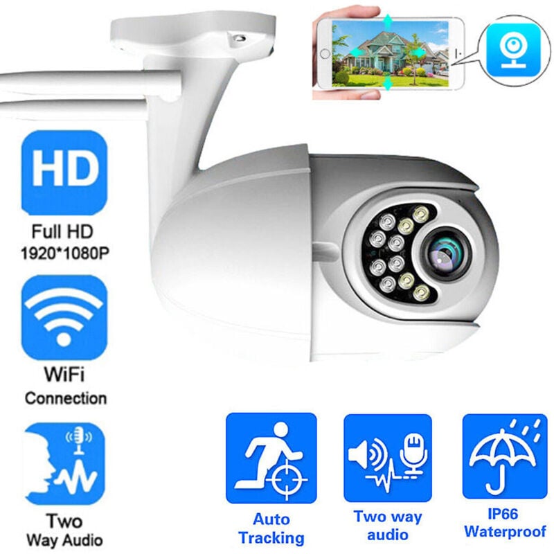 Dayplus 5mp Hd Funk Wlan Wifi Ip Réseau Camera Extérieur Caméra De Surveillance 360°