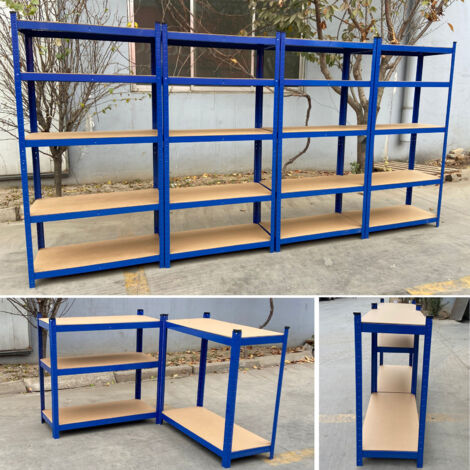 Dayplus – Étagère rayonnage 180cm x 90cm x 40cm – Charge maximale 875 kg – Acier et MDF – Hauteur réglable tous les 35mm – Montage facile sans vis