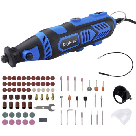Dayplus – Mini meuleuse rotative 135W – Vitesse variable 10000-32000 tr/min – 80 accessoires pour meulage, ponçage, perçage – Ergonomique