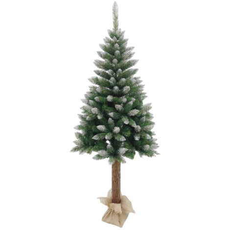 7H DAYRON DAYRON - Árbol de Navidad Artificial Nevado de 150 cm con 260 Ramas Frondosas, Tronco Realista y Base de Yute Natural