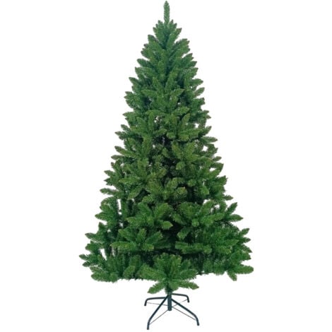 DAYRON - Árbol de Navidad Artificial Verde con Ramas Abatibles y Soporte Metálico Plegable, Disponible en 180 y 210 cm, Montaje Rápido y Fácil de Guardar