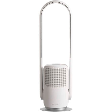 Dayron - Ventilador Wifi Torre Vital Silence, 26W, Motor DC, 9 Velocidades, Programable, 4 Modos Ventilación, Bluetooth, Ultrasilencioso, 56dB, Estancias 25m², Ø25.5x82 cm (diámetro x altura), Blanco
