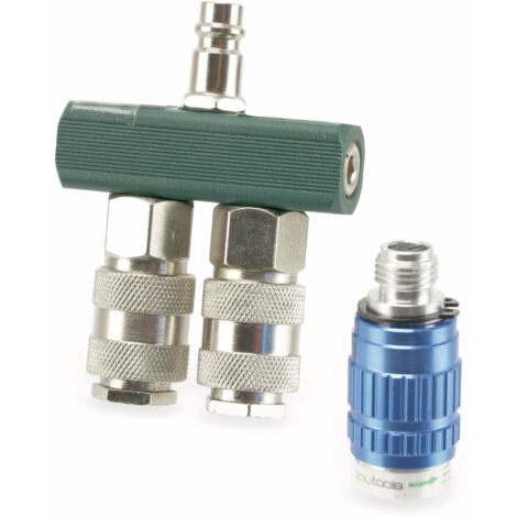 DAYTOOLS Druckluft-Verteiler DLV2, 2-fach, Luftmengenregler (¼")