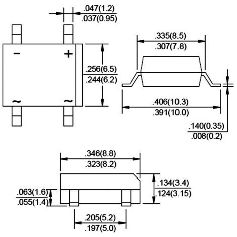 DB107S 1000V Gleichrichterbrücke, Packung mit 10 Stück, Siliziumbrücke für elektronische Schaltungen, Hochspannung und Hochstrom.