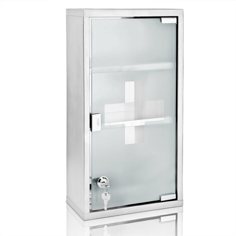 Spetebo Armoire à pharmacie XXL avec porte en verre dépoli coloré, 50 x 30  cm : : Cuisine et Maison