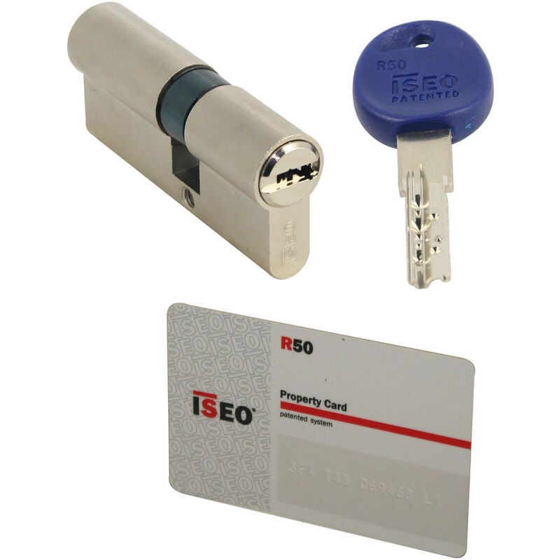 Cylindre européen iseo double profil R6 avec clés plates R50 30-40 mm